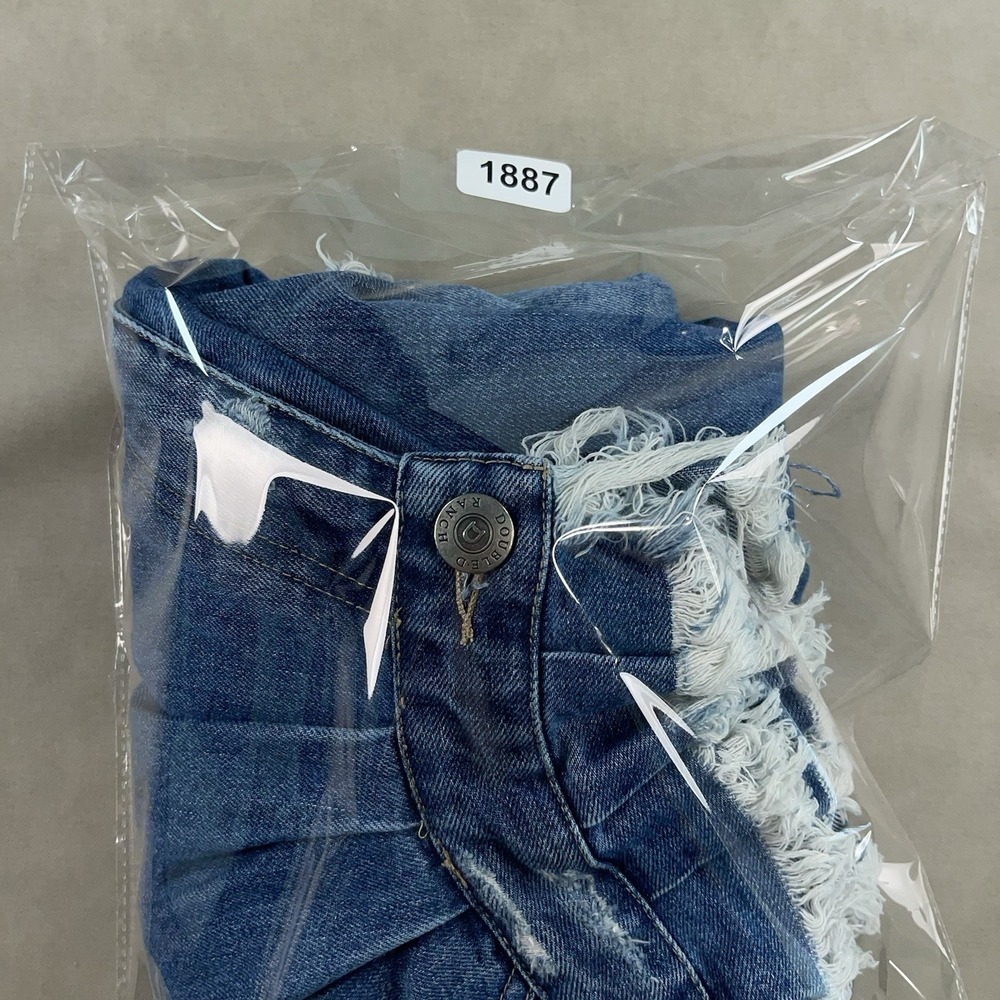 Double D Ranchwear Denim Tiered Prairie Skirt Women's 6 Western Boho Frayed Hem - Picture 11 of 11